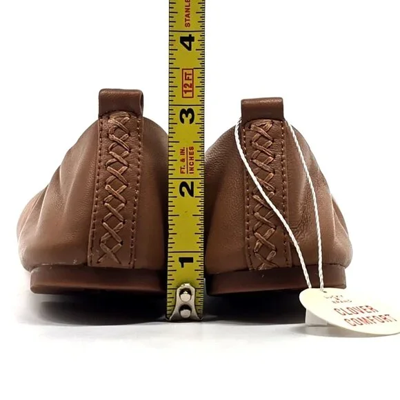 Lucky Brand Emmie Lou Ballet Flats Slip on Tan Leather Shoes Women's Size 5M - Picture 5 of 12